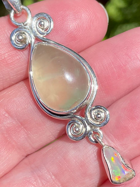 Prehnite and Ethiopian Opal Pendant - Morganna’s Treasures 
