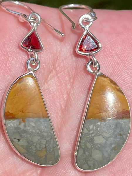 Rocky Butte Picture Jasper and Garnet Earrings - Morganna’s Treasures 