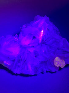 Fluorescent Cerussite on Barite with Galena Cluster - Morganna’s Treasures 