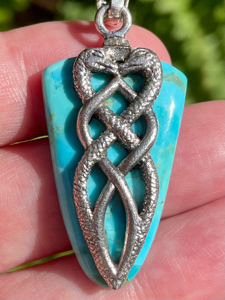 Kingman Blue Mohave Turquoise Snake Pendant - Morganna’s Treasures 