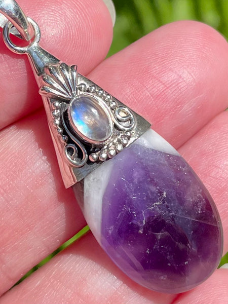 Chevron Amethyst and Moonstone Pendant - Morganna’s Treasures 