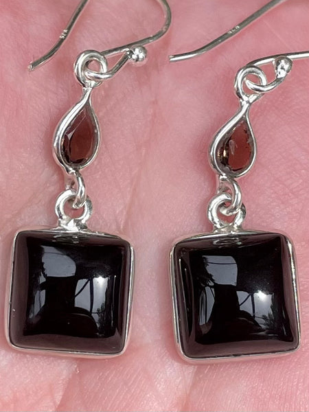 Smoky Quartz and Black Onyx Earrings - Morganna’s Treasures 