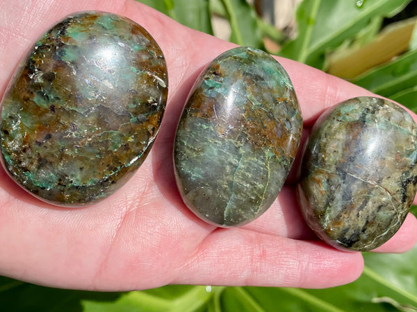 Chrysocolla Palm Stones - Morganna’s Treasures 