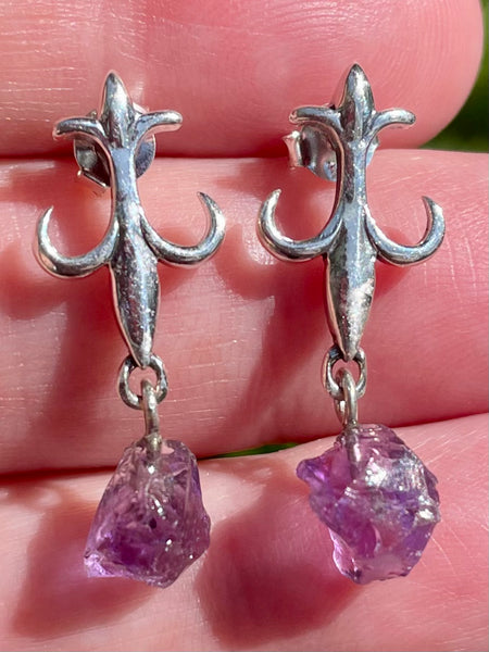 Anchor Purple Amethyst Earrings - Morganna’s Treasures 