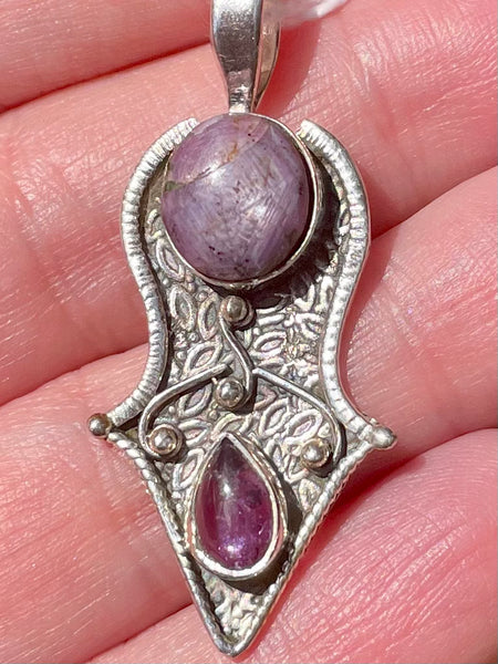 Star Ruby and Amethyst Pendant - Morganna’s Treasures 