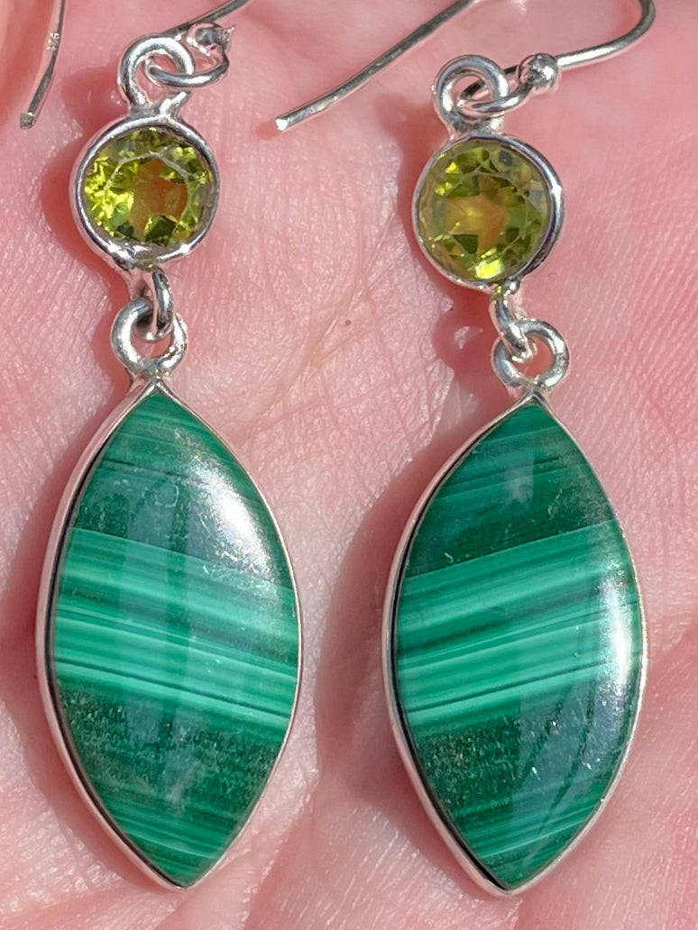 Malachite and Peridot Earrings - Morganna’s Treasures 