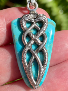 Kingman Blue Mohave Turquoise Snake Pendant - Morganna’s Treasures 