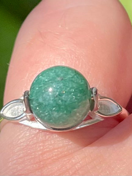 Green Aventurine Spinner Ring Size 7 Adjustable - Morganna’s Treasures 