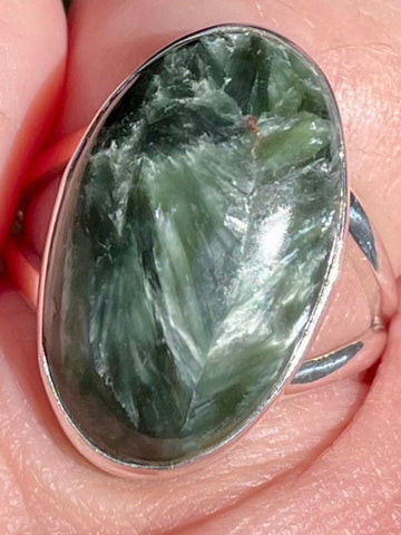 Green Seraphinite Ring Size 7 - Morganna’s Treasures 
