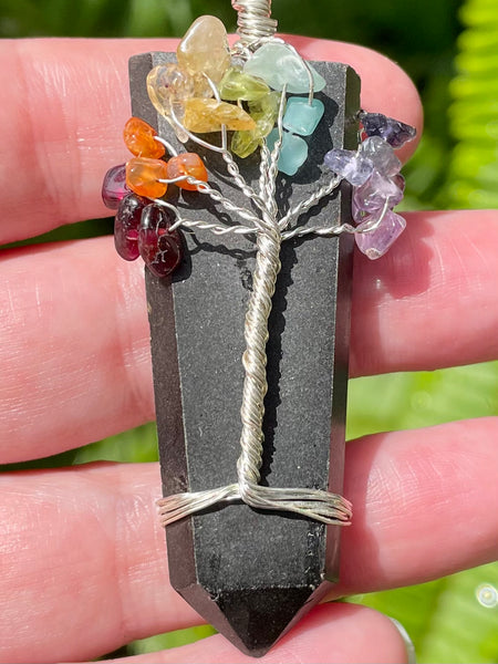 Shungite Chakra Tree of Life Pendant - Morganna’s Treasures 