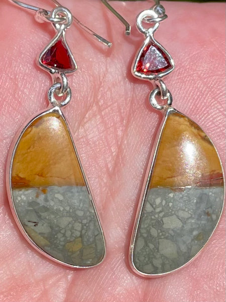 Rocky Butte Picture Jasper and Garnet Earrings - Morganna’s Treasures 