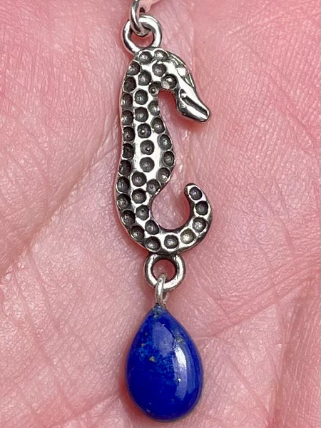 Lapis Lazuli Seahorse Pendant - Morganna’s Treasures 