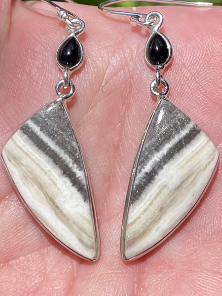 Zebra Jasper and Black Onyx Earrings - Morganna’s Treasures 