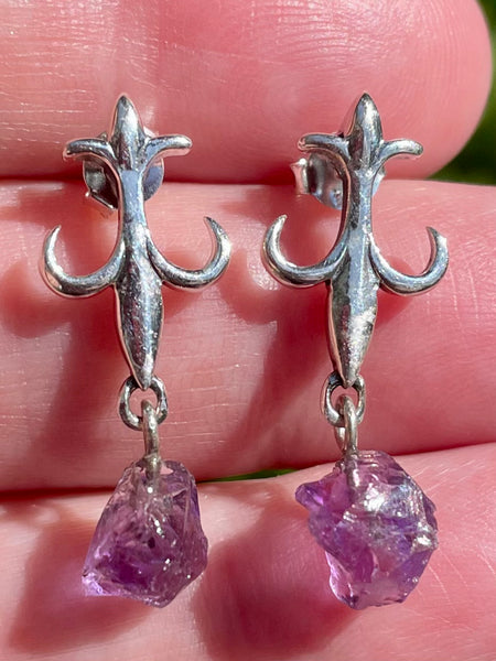Anchor Purple Amethyst Earrings - Morganna’s Treasures 