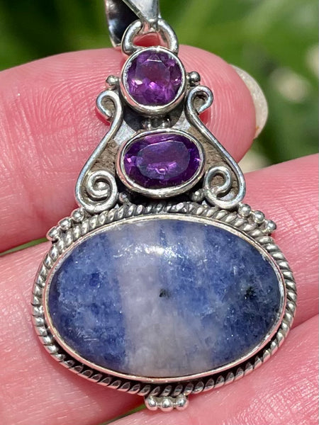 Sodalite and Amethyst Pendant - Morganna’s Treasures 