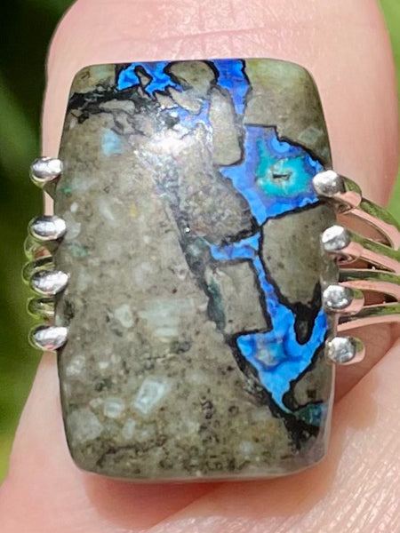 Gorgeous Lightning Azurite Ring Size 6.5 - Morganna’s Treasures 