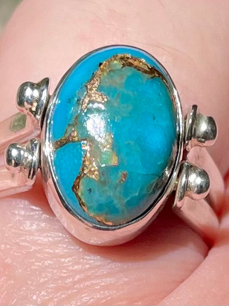 Reversible Blue Copper Turquoise and Purple Turquoise Ring Size 7.5 - Morganna’s Treasures 