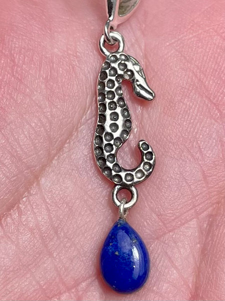 Lapis Lazuli Seahorse Pendant - Morganna’s Treasures 