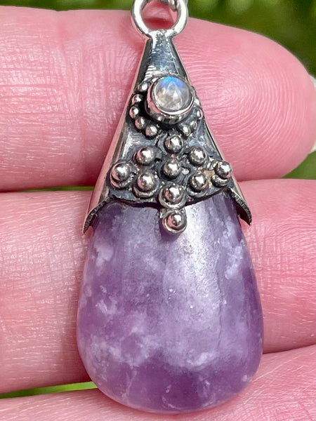 Lepidolite and Rainbow Moonstone Pendant - Morganna’s Treasures 