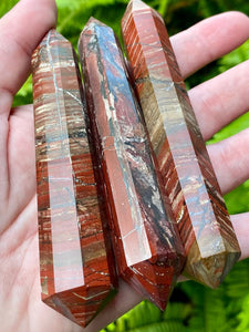 Double Terminated Red Jasper Crystal Healing Wand - Morganna’s Treasures 