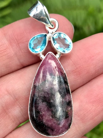 Rhodonite and Blue Topaz Pendant - Morganna’s Treasures 