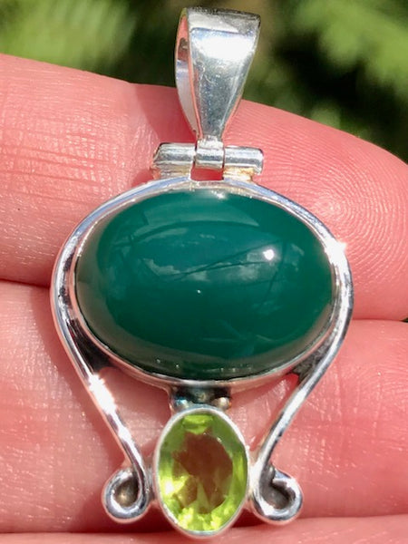 Green Onyx and Peridot Pendant - Morganna’s Treasures 