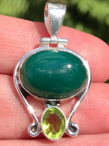 Green Onyx and Peridot Pendant - Morganna’s Treasures 