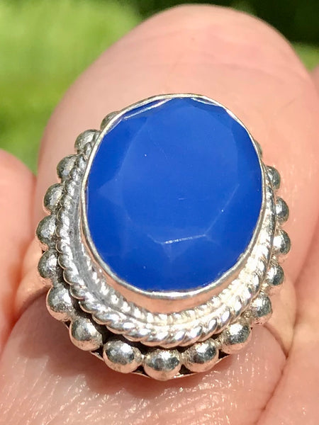 Blue Chalcedony Cocktail Ring Size 6.25 - Morganna’s Treasures 