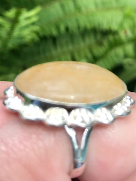 Honey Calcite Cocktail Ring Size 8.75 - Morganna’s Treasures 