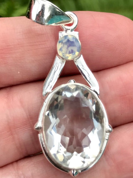 Clear Quartz and Opalite Pendant - Morganna’s Treasures 