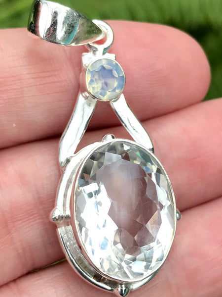 Clear Quartz and Opalite Pendant - Morganna’s Treasures 