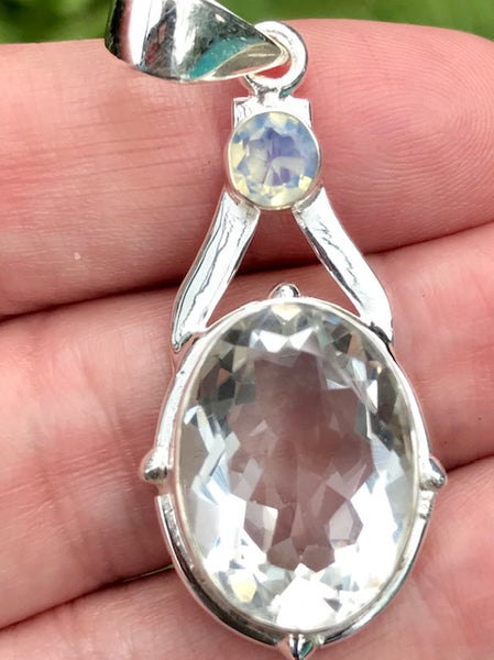 Clear Quartz and Opalite Pendant - Morganna’s Treasures 