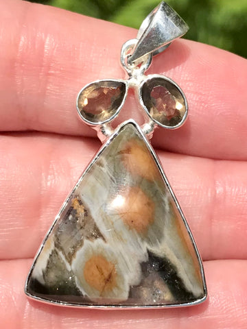 Ocean Jasper and Smoky Quartz Pendant - Morganna’s Treasures 