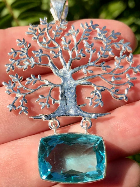 Blue Topaz Tree of Life Pendant - Morganna’s Treasures 