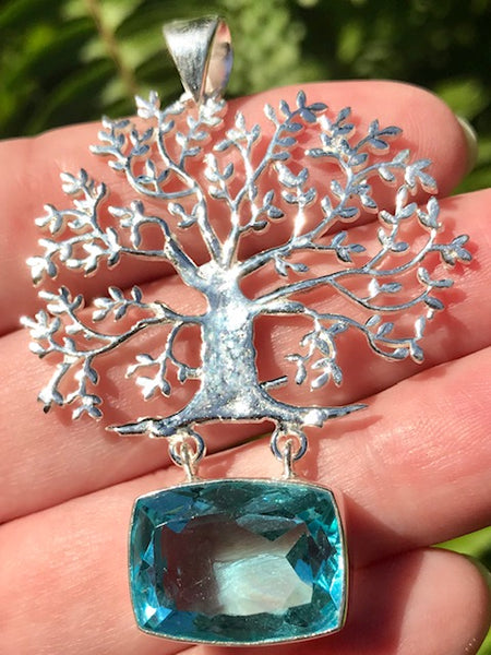 Blue Topaz Tree of Life Pendant - Morganna’s Treasures 