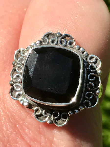 Black Onyx Cocktail Ring Size 8.75 - Morganna’s Treasures 
