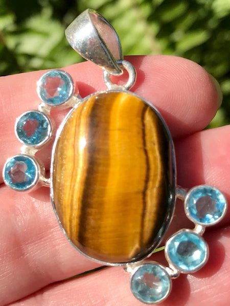 Tigers Eye and Blue Topaz Pendant - Morganna’s Treasures 