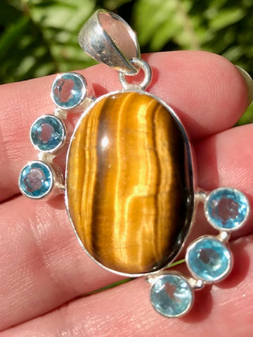 Tigers Eye and Blue Topaz Pendant - Morganna’s Treasures 