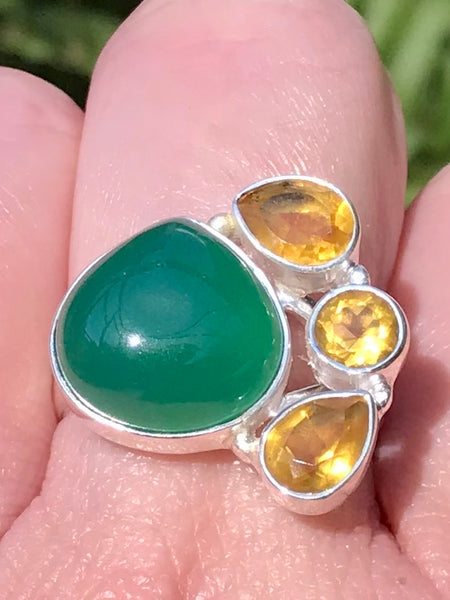 Green Onyx and Citrine Ring Size 8.5 - Morganna’s Treasures 