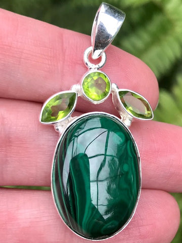 Malachite and Peridot Pendant - Morganna’s Treasures 