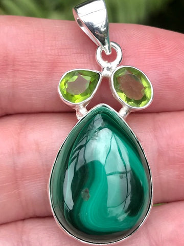 Malachite and Peridot Pendant - Morganna’s Treasures 