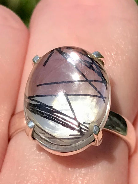 Tourmanilated Quartz Cocktail Ring Size 8 - Morganna’s Treasures 