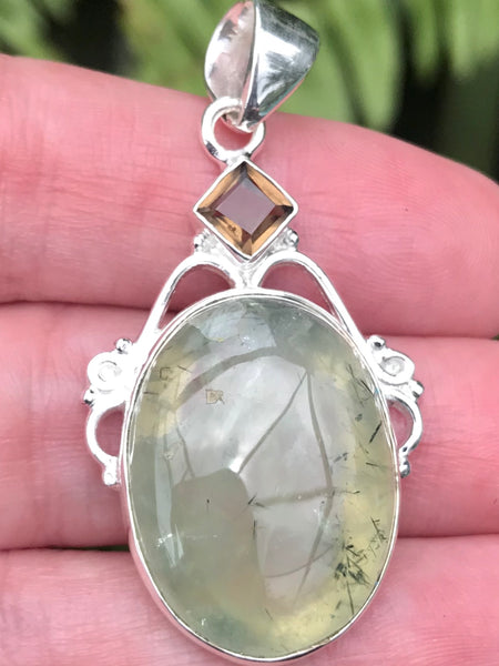 Prehnite and Smoky Quartz Pendant - Morganna’s Treasures 