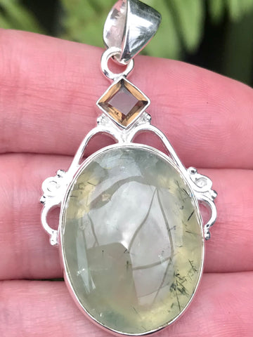 Prehnite and Smoky Quartz Pendant - Morganna’s Treasures 