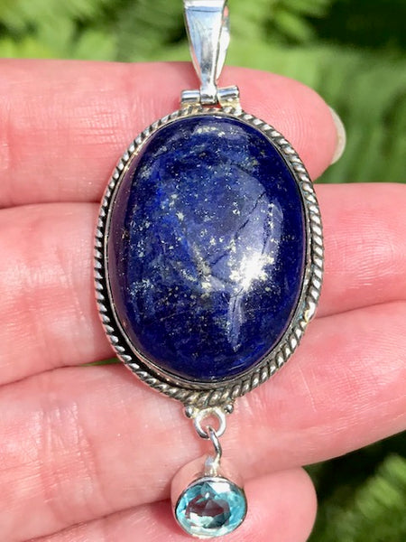 Lapis Lazuli and Blue Topaz Pendant - Morganna’s Treasures 