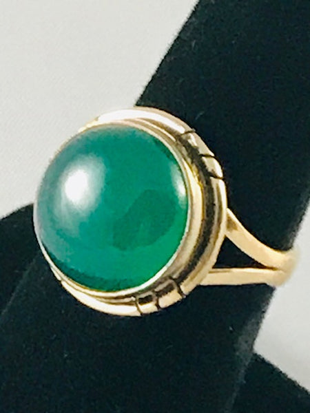 Bronze Green Onyx Ring Size 7.75 - Morganna’s Treasures 