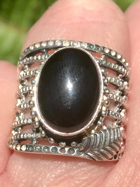 Black Onyx Cocktail Ring Size 6.5 - Morganna’s Treasures 