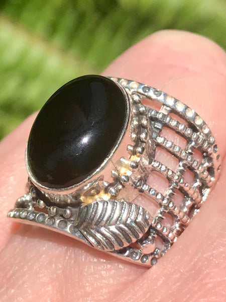 Black Onyx Cocktail Ring Size 6.5 - Morganna’s Treasures 