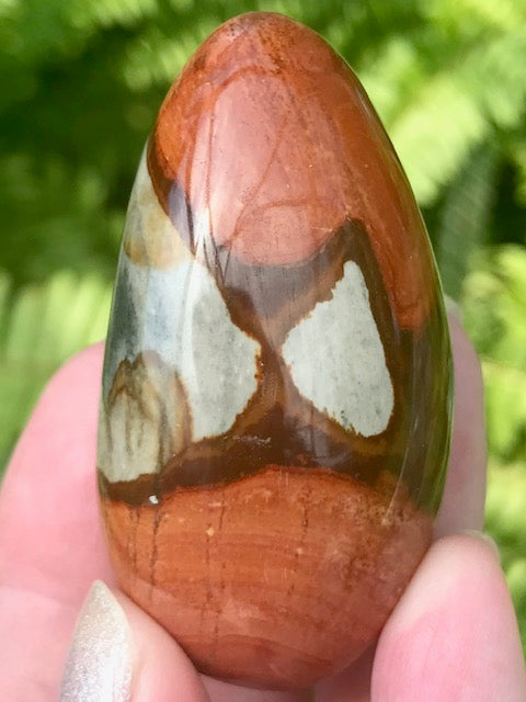 Large Polychrome Jasper  Egg Palm Stone - Morganna’s Treasures 
