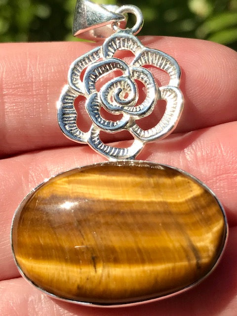 Tigers Eye Flower Pendant - Morganna’s Treasures 